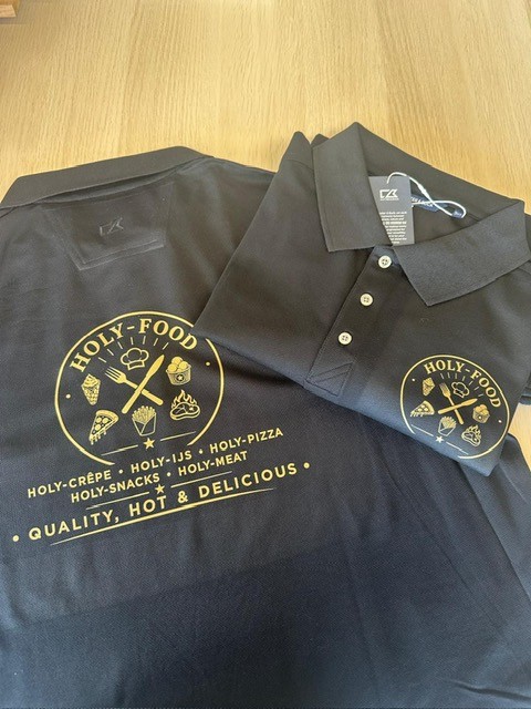 Bedrukte polo en shirt