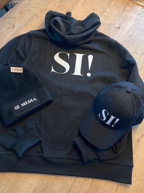 Bedrukte hoodie, muts en pet