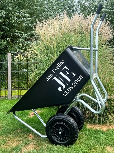 Gepersonaliseerde kruiwagen voor jubileum